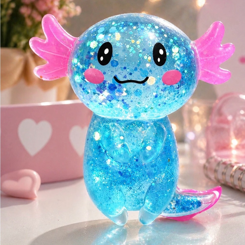 Glitter Axolotl Sensory squish Viral Trending, Swuishi. Fast ship